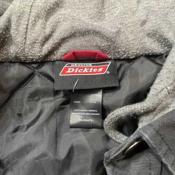 Dickies Black Workwear Canvas Button Zip Up Jacket Men's 2XL - Picture 6 of 7